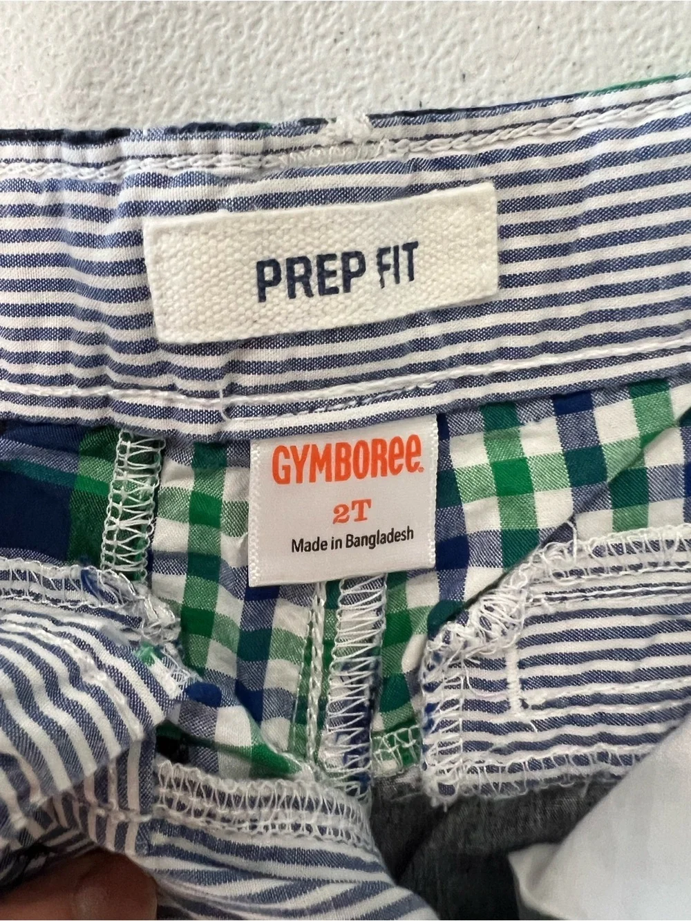 Gymboree Patchwork Plaid Shorts - Navy, Green & White